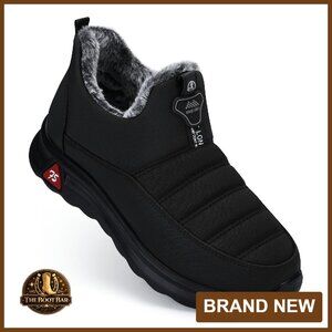 Warm Fur Lined Slip On Ankle Snow Boots Waterproof Anti-Slip Winter